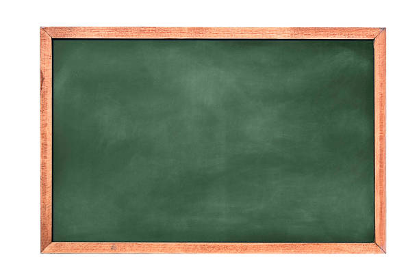 istock Empty green chalkboard texture hang on the white wall. double frame from greenboard and white background. 1041399930