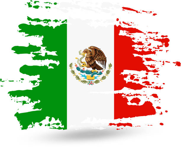 istock Grunge brush stroke with Mexico national flag 1041400252