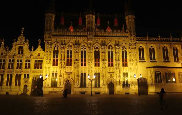 istock Bruges, Belgium medieval city hall at night 1041406304