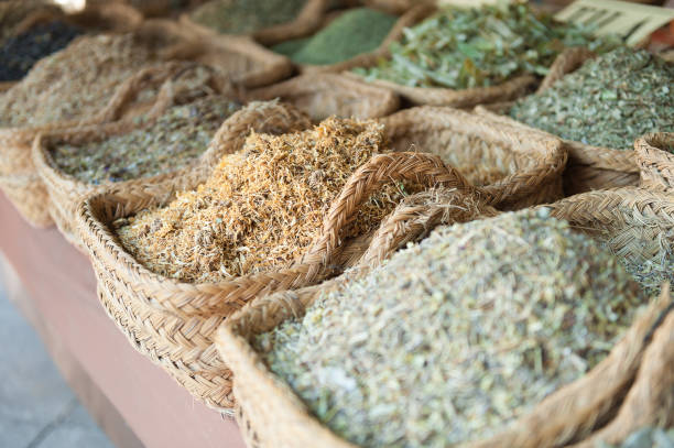 istock Different aromatic herbs exposed in medieval market 1041413456