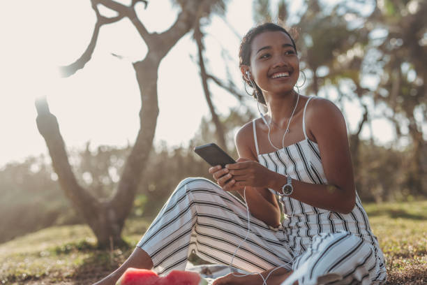 istock Young woman on picnic 1041439618