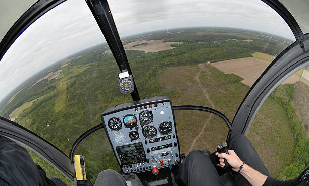 istock Small helicopter cockpit view wide 104145039