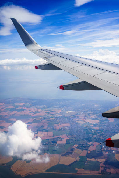 istock Airplane in flight over the Europe 1041465032