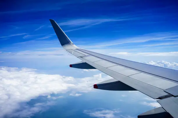 Photo of Airplane in flight over the Europe