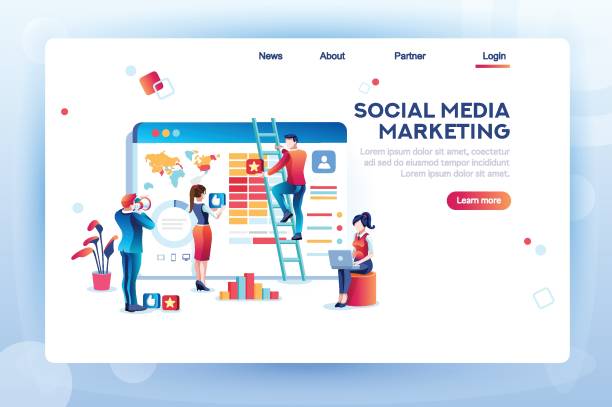 Content Analytics Concept Vector Social media marketing development, customer analysis, content analytics. Analyzing professional audience, advertisement like. Advertising target concept. Character, flat isometric vector illustration referendum illustrations stock illustrations