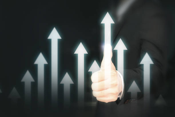 istock Businessman plan graph growth and increase of chart positive indicators 1041474430