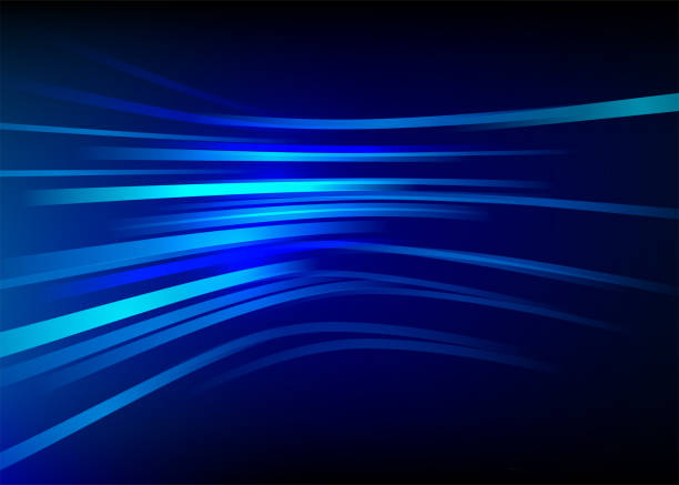 ilustrações de stock, clip art, desenhos animados e ícones de streak speed, blue line vector background. motion effect - swirl backgrounds blue single line