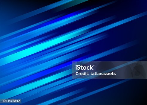 istock Abstract blue background with light diagonal lines. Speed motion design. Dynamic sport texture. Technology stream vector illustration 1041475842