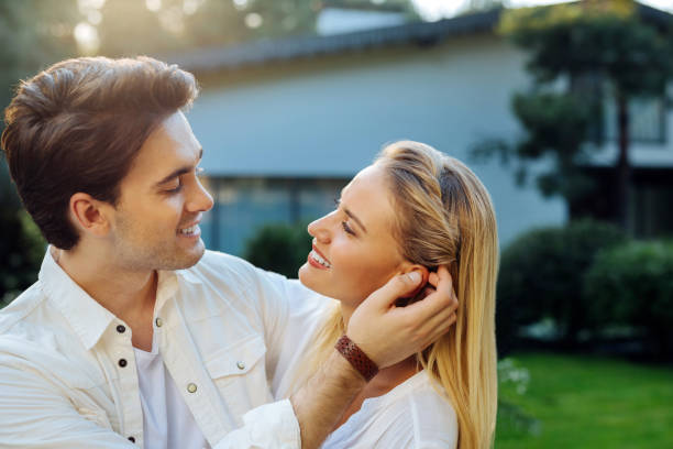 istock Positive nice young people being in love 1041482804