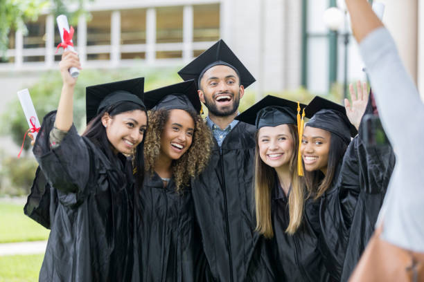 istock Excited friends graduate from college 1041483896