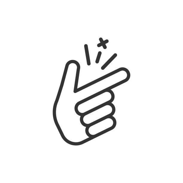finger objektfangsymbol im flachen stil. finger-ausdruck-vektor-illustration auf weißem hintergrund isoliert. snap geste geschäftskonzept. - human finger audio stock-grafiken, -clipart, -cartoons und -symbole