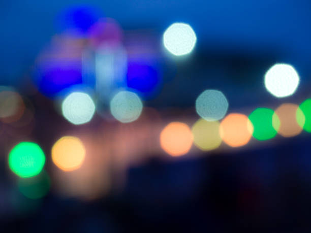 istock Blurred reflections of colored lights. 1041489412