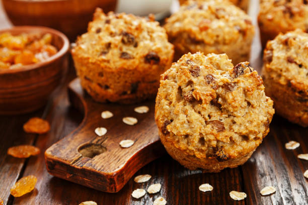 istock Diet oat muffins with raisins 1041490108