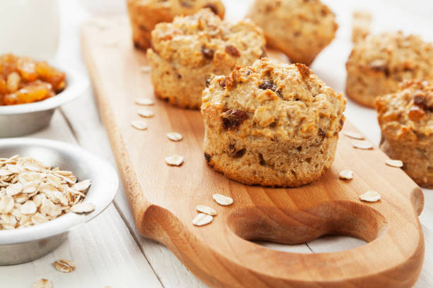 istock Diet oat muffins with raisins 1041490110