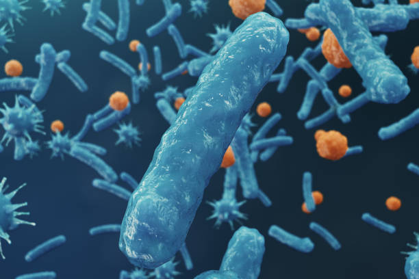 istock 3D illustration Virus backgorund. Viruses influenza, hepatitis, AIDS, E. coli, colon bacillus. Concept of science and medicine, reducing immunity, Cell infected organism 1041494544