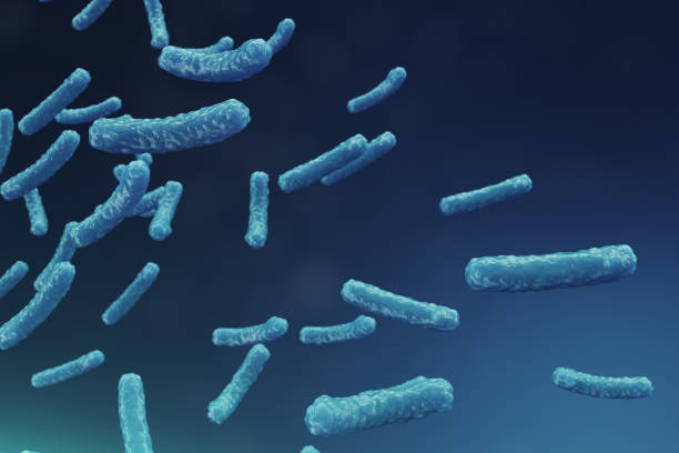 zusammenfassung hintergrund virus. das konzept von wissenschaft und medizin, verringerung der immunität des körpers. influenza-virus, hepatitis-virus, zellen, die den lebenden organismus infizieren. 3d illustration - bacterium e coli pathogen micro organism stock-fotos und bilder