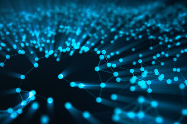 istock Abstract background of lines and dots, low poly mesh. Internet connections technology. Concept of neural connections transmitting signals between artificial neural connections. 3D illustration 1041494754