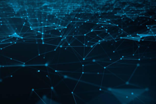 istock Abstract background of lines and dots, low poly mesh. Internet connections technology. Concept of neural connections transmitting signals between artificial neural connections. 3D illustration 1041494764