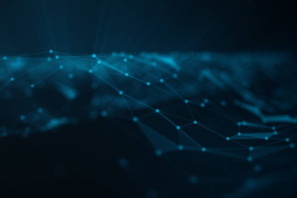 istock Abstract background of lines and dots, low poly mesh. Concept cloud internet connections technology connections. The current example of artificial intelligence concepts of the future, 3D illustration 1041494778