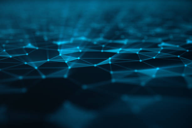 istock Abstract background of lines and dots, low poly mesh. Concept cloud internet connections technology connections. The current example of artificial intelligence concepts of the future, 3D illustration 1041494796