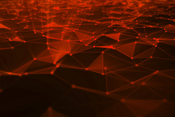 Abstract background of lines and dots, low poly mesh. Concept cloud internet connections technology connections. The current example of artificial intelligence concepts of the future. 3D illustration