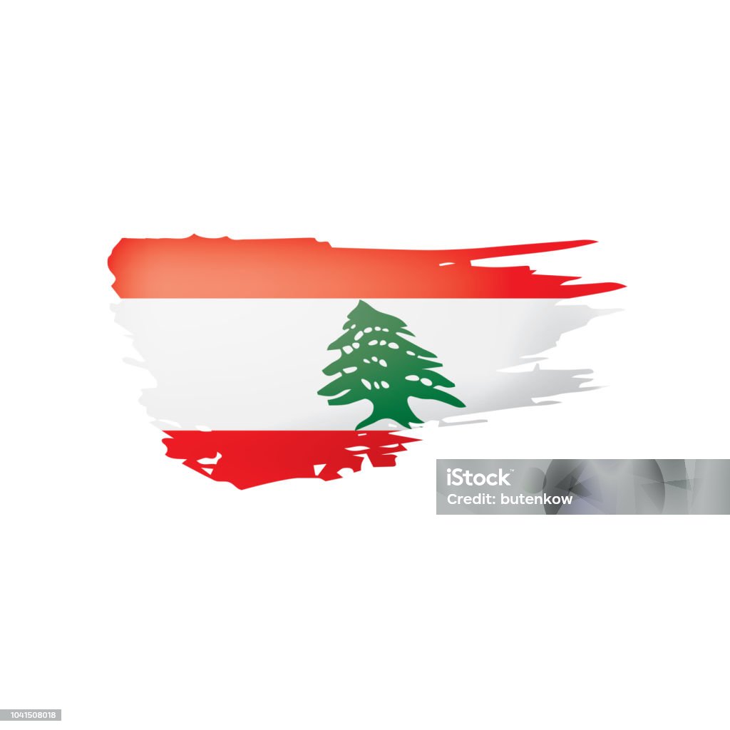 レバノンの国旗は、白の背景にベクトル画像。 - イラスト素材...