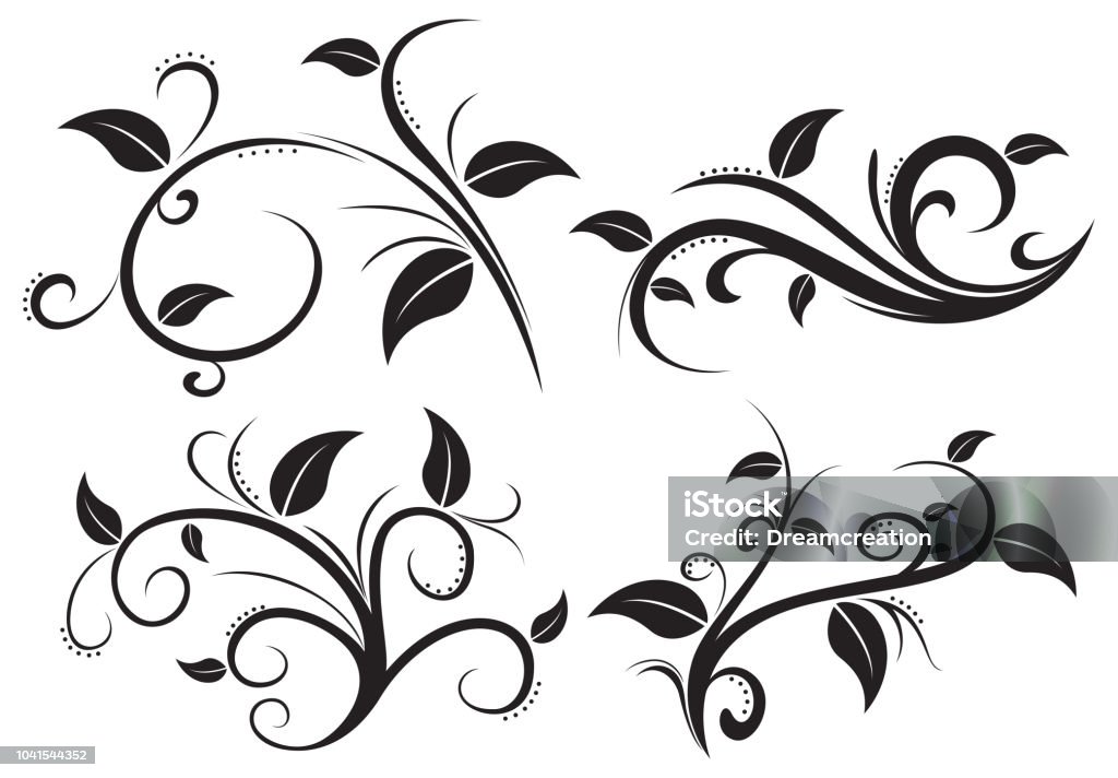 Floral ornament element collection illustration of Floral ornament element collection Flower stock vector