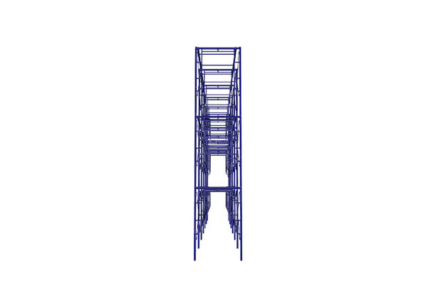 istock Scaffolding frame 3 floors Japanese standard type isolated on white background. Can be fill dimension or other safety standard by user. Use for construction content or scaffolding rental vendor. 1041564938