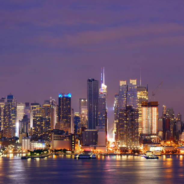 istock Manhattan midtown skyline at night 1041567406