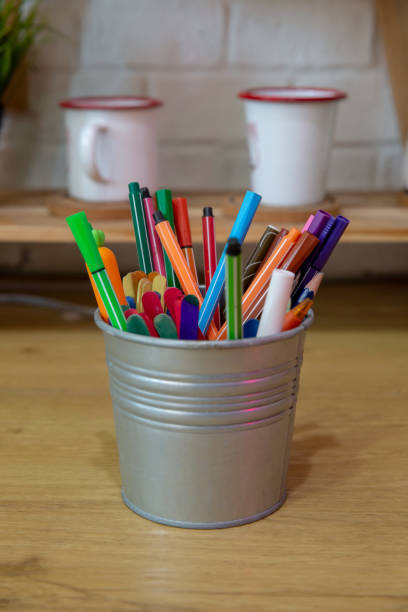 istock set of various colorful pen in plant pot. 1041574478