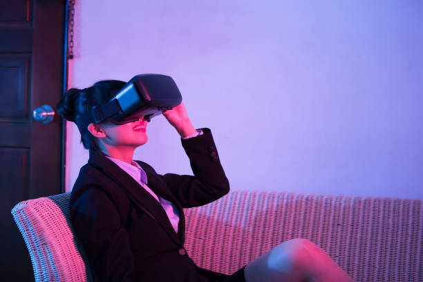 istock woman wear virtual reality headset 1041596642