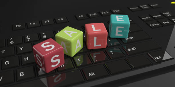 istock 3d rendering cubes, word sale on a keyboard 1041602074