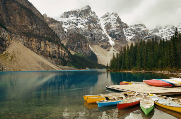 istock Moraine Lake boat 1041619340
