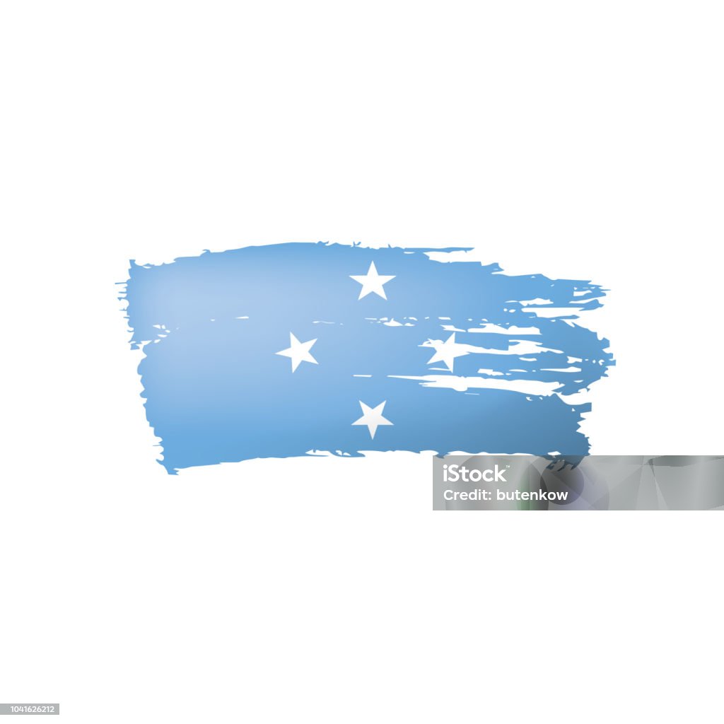 Föderierte Staaten Von Mikronesien Flagge Vektorillustration Auf Einem