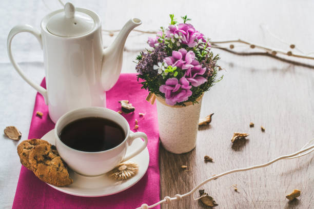 istock Black coffee and tasty cookies at breakfast 1041626492