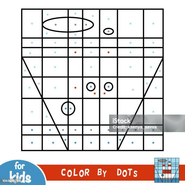 Color By Dots Game For Children Steamship Stock Illustration - Download Image Now - Backgrounds, Black And White, Book