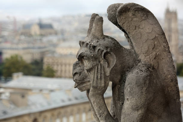 istock thinking figure called Chimera or grotesque in Paris from Bell t 1041634932