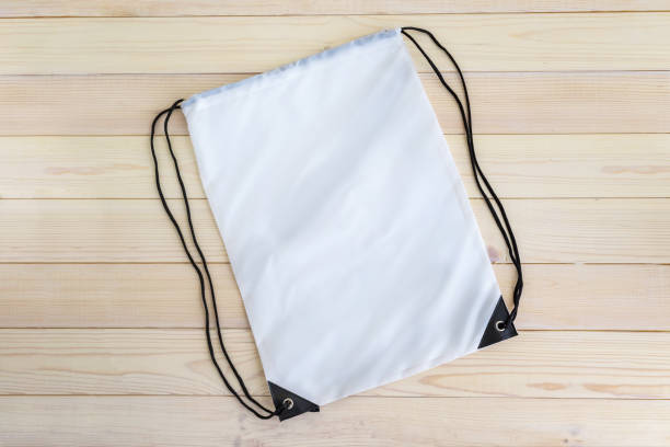 istock White drawstring pack template, mockup of bag for sport shoes 1041637524