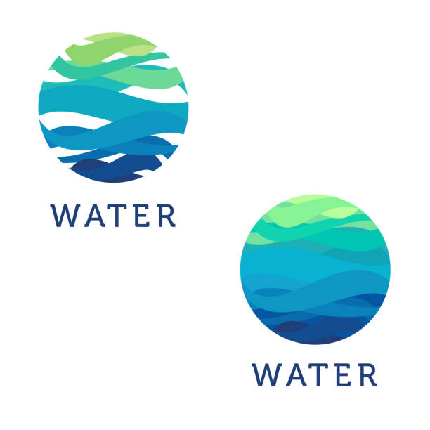 Clean water. Vector abstract design element. Water circle Clean water. Vector abstract design element. Water circle. Vector illustration world-logos stock illustrations