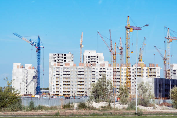 istock Construction of a new residential complex 1041641780