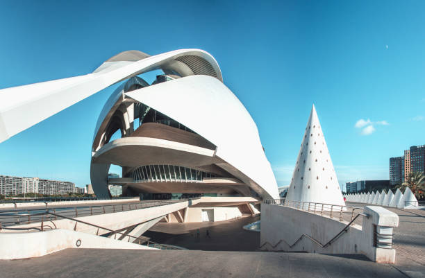 June 20, 2022: The Reina Sofia Art Palace by Santiago Calatrava.Situated in City of Arts and Sciences of Valencia (Spain)
