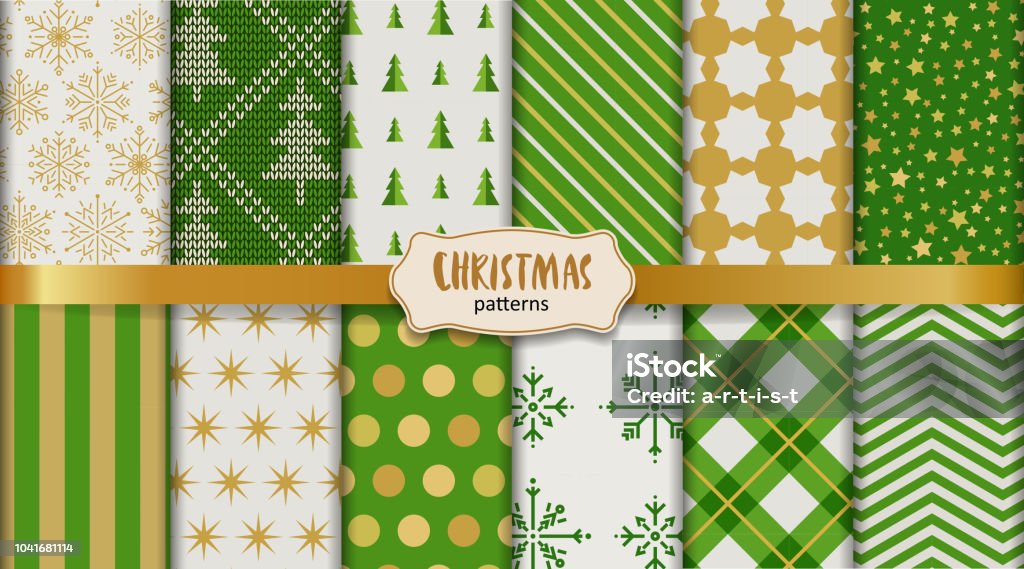 Christmas patterns EPS10 file. It contains blending objects. Layered. grouped. All swatches are seamless. Christmas stock vector