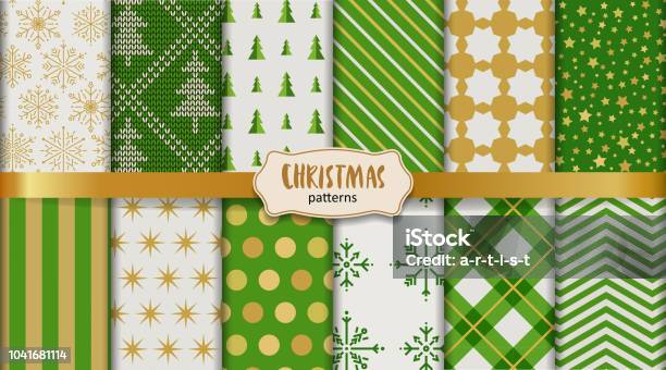 Christmas Patterns Stock Illustration - Download Image Now - Christmas, Green Color, Wrapping Paper