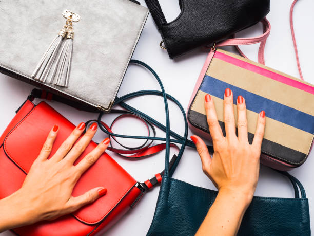 istock Woman's bags purses on white 1041688254