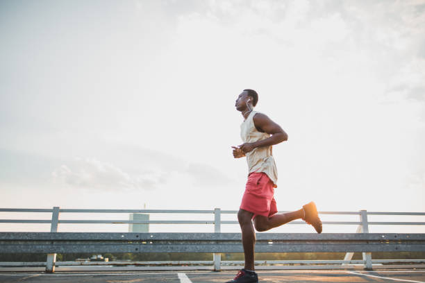 istock Young African-American male jogging 1041690436