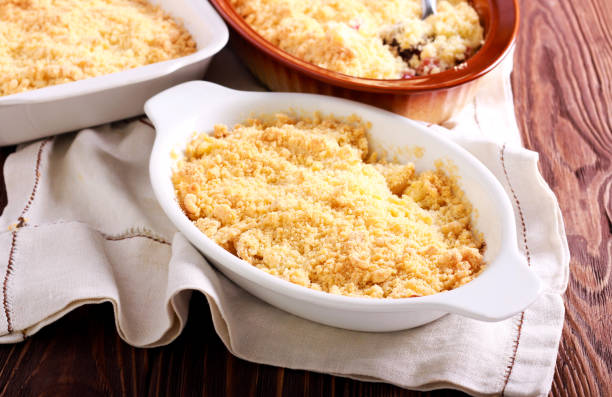 istock Apple and cinnamon crumble cake in baking tin 1041695490