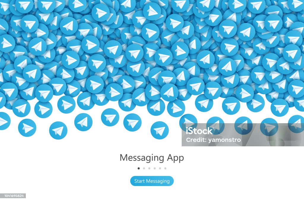 Vector Messaging App UI Design Start Screen for Messaging App UI UX Design Concept Vector Abstract Background. Social Network Application User Interface Home Page Conceptual Illustration Mobile App stock vector