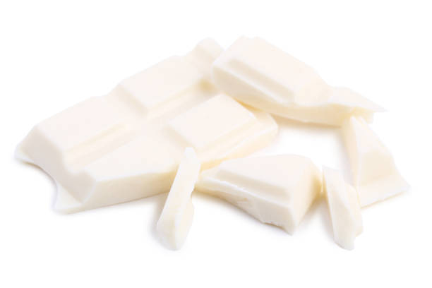 istock Chocolate pieces on white background 1041699930