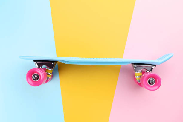 istock Skateboard on colorful background 1041708584