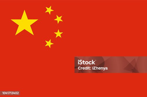 istock China national flag. Official colors. Correct proportion. Vector 1041713402